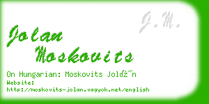 jolan moskovits business card